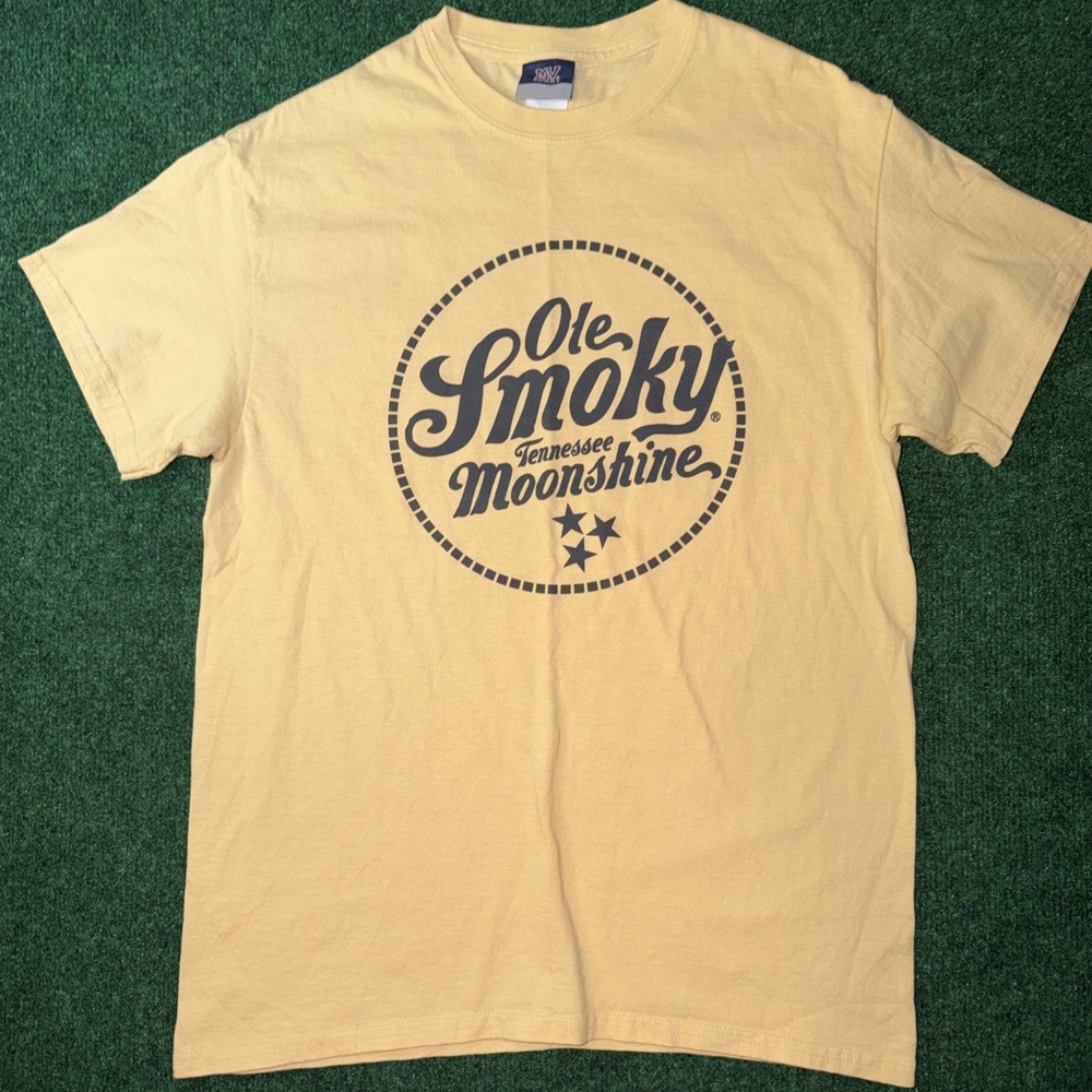 MV Sport Ole Smoky TN Whisky T Shirt Yellow Men's Size Medium 119